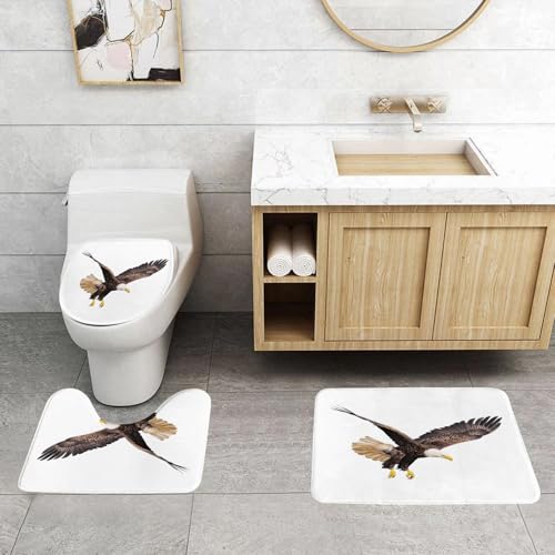 QRFASFZO 3 Stück Badematten und WC Vorleger Microfaser Weiches Badteppich badvorleger rutschfest Waschbar Badezimmerteppich Set,Adler, Bild eines fliegenden Jägers auf der Suche nach Raubszenen QRFASFZO 3 Stück Badematten und WC Vorleger Microfaser Weiches Badteppich badvorleger rutschfest Waschbar Badezimmerteppich Set,Adler, Bild eines fliegenden Jägers auf der Suche nach Raubszenen von QRFASFZO