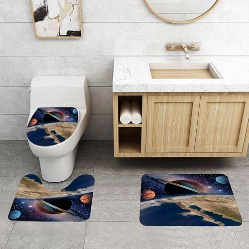 QRFASFZO 3 Stück Badematten und WC Vorleger Microfaser Weiches Badteppich badvorleger rutschfest Waschbar Badezimmerteppich Set,Astrologie Astronomie Erde Weltraum Sonnensystem Schöpfung Saturn Plan QRFASFZO 3 Stück Badematten und WC Vorleger Microfaser Weiches Badteppich badvorleger rutschfest Waschbar Badezimmerteppich Set,Astrologie Astronomie Erde Weltraum Sonnensystem Schöpfung Saturn Plan von QRFASFZO