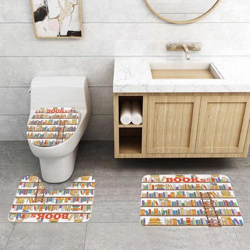 QRFASFZO 3 Stück Badematten und WC Vorleger Microfaser Weiches Badteppich badvorleger rutschfest Waschbar Badezimmerteppich Set,Bibliothek Bücherregal mit Einer Leiter Schule Bildung Campus Leben Ka QRFASFZO 3 Stück Badematten und WC Vorleger Microfaser Weiches Badteppich badvorleger rutschfest Waschbar Badezimmerteppich Set,Bibliothek Bücherregal mit Einer Leiter Schule Bildung Campus Leben Ka von QRFASFZO