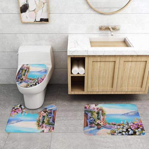 QRFASFZO 3 Stück Badematten und WC Vorleger Microfaser Weiches Badteppich badvorleger rutschfest Waschbar Badezimmerteppich Set,Blume, Kunstwerk mit Blüten Mohnblumen auf dem Feld im Frühling QRFASFZO 3 Stück Badematten und WC Vorleger Microfaser Weiches Badteppich badvorleger rutschfest Waschbar Badezimmerteppich Set,Blume, Kunstwerk mit Blüten Mohnblumen auf dem Feld im Frühling von QRFASFZO