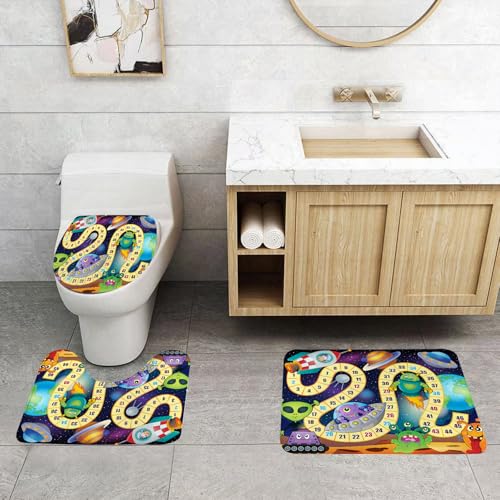 QRFASFZO 3 Stück Badematten und WC Vorleger Microfaser Weiches Badteppich badvorleger rutschfest Waschbar Badezimmerteppich Set,Brettspiel „Odyssee im Weltraum“, Bilder von Brettspielen mit Raumschi QRFASFZO 3 Stück Badematten und WC Vorleger Microfaser Weiches Badteppich badvorleger rutschfest Waschbar Badezimmerteppich Set,Brettspiel „Odyssee im Weltraum“, Bilder von Brettspielen mit Raumschi von QRFASFZO