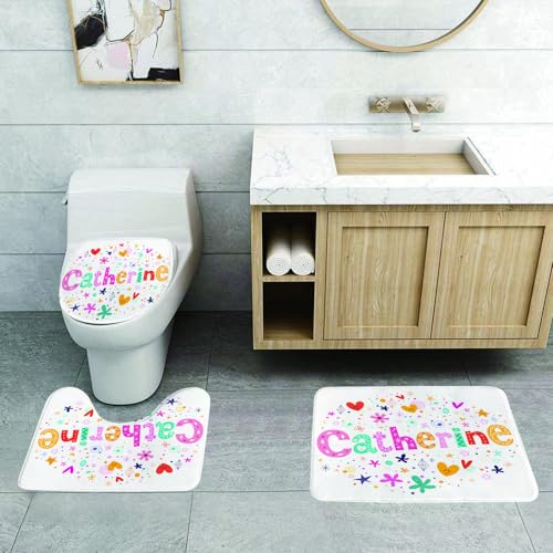 QRFASFZO 3 Stück Badematten und WC Vorleger Microfaser Weiches Badteppich badvorleger rutschfest Waschbar Badezimmerteppich Set,Catherine, farbenfrohes Buchstabendesign, Verziertes Buchstabenthema, QRFASFZO 3 Stück Badematten und WC Vorleger Microfaser Weiches Badteppich badvorleger rutschfest Waschbar Badezimmerteppich Set,Catherine, farbenfrohes Buchstabendesign, Verziertes Buchstabenthema, von QRFASFZO