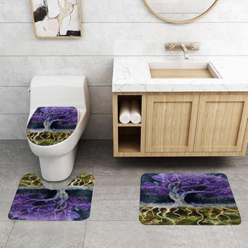 QRFASFZO 3 Stück Badematten und WC Vorleger Microfaser Weiches Badteppich badvorleger rutschfest Waschbar Badezimmerteppich Set,Charmanter lila Baum, EIN wunderschöner lila Baum mit seltsamen Tiefen QRFASFZO 3 Stück Badematten und WC Vorleger Microfaser Weiches Badteppich badvorleger rutschfest Waschbar Badezimmerteppich Set,Charmanter lila Baum, EIN wunderschöner lila Baum mit seltsamen Tiefen von QRFASFZO