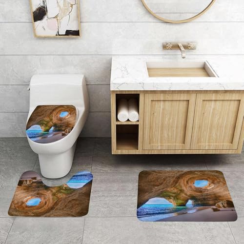 QRFASFZO 3 Stück Badematten und WC Vorleger Microfaser Weiches Badteppich badvorleger rutschfest Waschbar Badezimmerteppich Set,EIN Meisterwerk der Natur: eine Küstenhöhle mit Himmel und Blick auf d QRFASFZO 3 Stück Badematten und WC Vorleger Microfaser Weiches Badteppich badvorleger rutschfest Waschbar Badezimmerteppich Set,EIN Meisterwerk der Natur: eine Küstenhöhle mit Himmel und Blick auf d von QRFASFZO