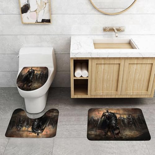 QRFASFZO 3 Stück Badematten und WC Vorleger Microfaser Weiches Badteppich badvorleger rutschfest Waschbar Badezimmerteppich Set,EIN gepanzerter Ritter zu Pferd befehligte die Frontlinie und kämpfte QRFASFZO 3 Stück Badematten und WC Vorleger Microfaser Weiches Badteppich badvorleger rutschfest Waschbar Badezimmerteppich Set,EIN gepanzerter Ritter zu Pferd befehligte die Frontlinie und kämpfte von QRFASFZO