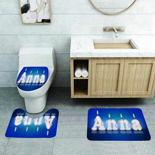 QRFASFZO 3 Stück Badematten und WC Vorleger Microfaser Weiches Badteppich badvorleger rutschfest Waschbar Badezimmerteppich Set,Geburtstagskerze, Kerzenform Anna, Kerze mit Kleiner Sternform und bla QRFASFZO 3 Stück Badematten und WC Vorleger Microfaser Weiches Badteppich badvorleger rutschfest Waschbar Badezimmerteppich Set,Geburtstagskerze, Kerzenform Anna, Kerze mit Kleiner Sternform und bla von QRFASFZO