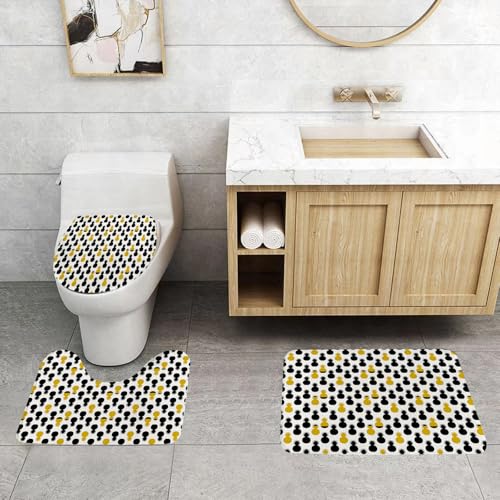 QRFASFZO 3 Stück Badematten und WC Vorleger Microfaser Weiches Badteppich badvorleger rutschfest Waschbar Badezimmerteppich Set,Gelb und Schwarz, Exotische Kurzurlaub Themen Illustration Frische Som QRFASFZO 3 Stück Badematten und WC Vorleger Microfaser Weiches Badteppich badvorleger rutschfest Waschbar Badezimmerteppich Set,Gelb und Schwarz, Exotische Kurzurlaub Themen Illustration Frische Som von QRFASFZO