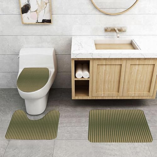 QRFASFZO 3 Stück Badematten und WC Vorleger Microfaser Weiches Badteppich badvorleger rutschfest Waschbar Badezimmerteppich Set,Geometrisches Punktdesign, symmetrisches Design aus hellbraunen Punkte QRFASFZO 3 Stück Badematten und WC Vorleger Microfaser Weiches Badteppich badvorleger rutschfest Waschbar Badezimmerteppich Set,Geometrisches Punktdesign, symmetrisches Design aus hellbraunen Punkte von QRFASFZO