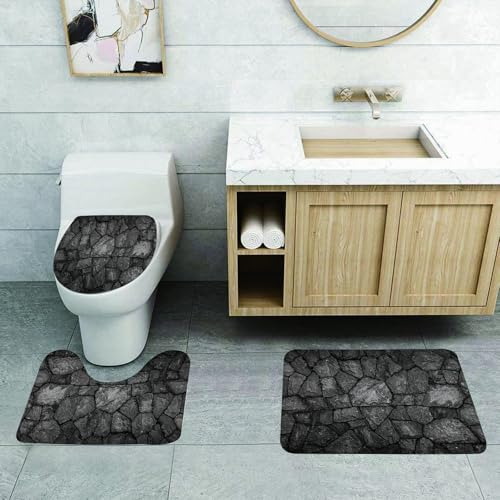 QRFASFZO 3 Stück Badematten und WC Vorleger Microfaser Weiches Badteppich badvorleger rutschfest Waschbar Badezimmerteppich Set,Grau, Stein Wand Textur Bild grobe rostige Blöcke veraltete Struktur a QRFASFZO 3 Stück Badematten und WC Vorleger Microfaser Weiches Badteppich badvorleger rutschfest Waschbar Badezimmerteppich Set,Grau, Stein Wand Textur Bild grobe rostige Blöcke veraltete Struktur a von QRFASFZO