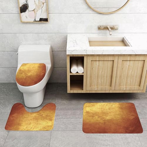 QRFASFZO 3 Stück Badematten und WC Vorleger Microfaser Weiches Badteppich badvorleger rutschfest Waschbar Badezimmerteppich Set,Grau Bronze Gold Metall Gelb Golden Dunkel Alt Kupfer Rau QRFASFZO 3 Stück Badematten und WC Vorleger Microfaser Weiches Badteppich badvorleger rutschfest Waschbar Badezimmerteppich Set,Grau Bronze Gold Metall Gelb Golden Dunkel Alt Kupfer Rau von QRFASFZO