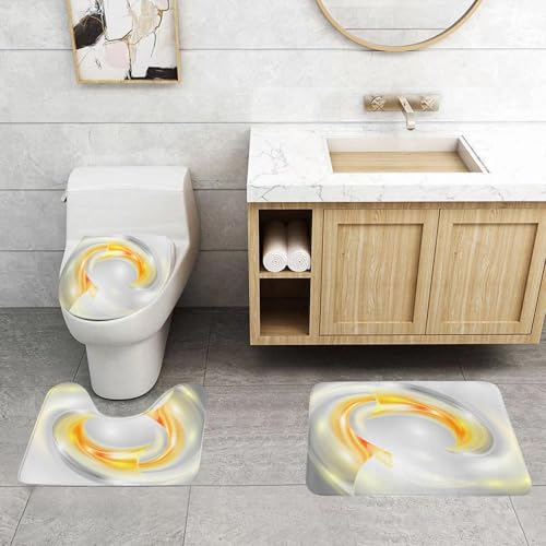QRFASFZO 3 Stück Badematten und WC Vorleger Microfaser Weiches Badteppich badvorleger rutschfest Waschbar Badezimmerteppich Set,Grau und gelb, abstrakte Moderne futuristische wellige Bild Ombre Desi QRFASFZO 3 Stück Badematten und WC Vorleger Microfaser Weiches Badteppich badvorleger rutschfest Waschbar Badezimmerteppich Set,Grau und gelb, abstrakte Moderne futuristische wellige Bild Ombre Desi von QRFASFZO