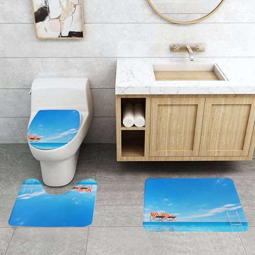 QRFASFZO 3 Stück Badematten und WC Vorleger Microfaser Weiches Badteppich badvorleger rutschfest Waschbar Badezimmerteppich Set,Hausdekor, Swimmingpool mit Strandstühlen, Sessel, Sonnenlicht im Frei QRFASFZO 3 Stück Badematten und WC Vorleger Microfaser Weiches Badteppich badvorleger rutschfest Waschbar Badezimmerteppich Set,Hausdekor, Swimmingpool mit Strandstühlen, Sessel, Sonnenlicht im Frei von QRFASFZO