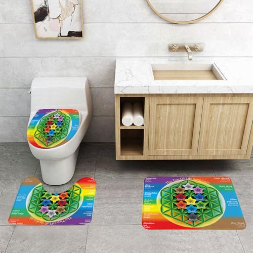 QRFASFZO 3 Stück Badematten und WC Vorleger Microfaser Weiches Badteppich badvorleger rutschfest Waschbar Badezimmerteppich Set,Heilige Geometrie Blume des Lebens Symbolvariationen QRFASFZO 3 Stück Badematten und WC Vorleger Microfaser Weiches Badteppich badvorleger rutschfest Waschbar Badezimmerteppich Set,Heilige Geometrie Blume des Lebens Symbolvariationen von QRFASFZO