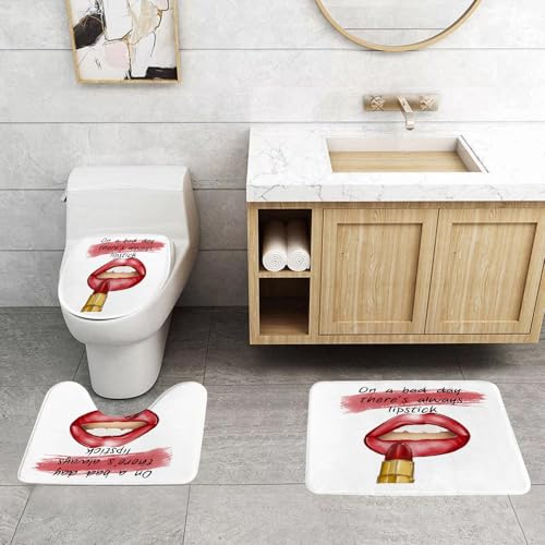 QRFASFZO 3 Stück Badematten und WC Vorleger Microfaser Weiches Badteppich badvorleger rutschfest Waschbar Badezimmerteppich Set,Heilmittel für einen schlechten Tag – Wie Lippenstifte mit farbigen St QRFASFZO 3 Stück Badematten und WC Vorleger Microfaser Weiches Badteppich badvorleger rutschfest Waschbar Badezimmerteppich Set,Heilmittel für einen schlechten Tag – Wie Lippenstifte mit farbigen St von QRFASFZO