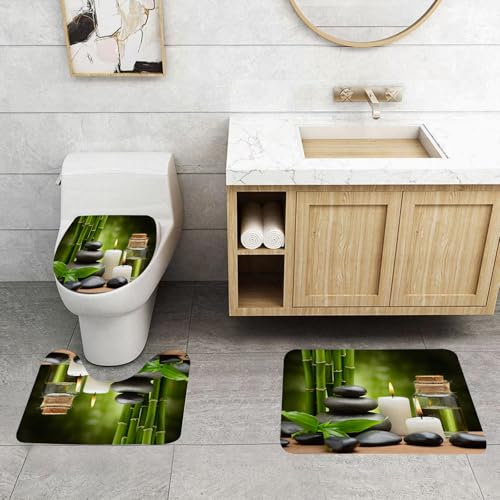 QRFASFZO 3 Stück Badematten und WC Vorleger Microfaser Weiches Badteppich badvorleger rutschfest Waschbar Badezimmerteppich Set,Heiße Massagesteine kombiniert mit Kerzen und Düften Landschaft aus Ba QRFASFZO 3 Stück Badematten und WC Vorleger Microfaser Weiches Badteppich badvorleger rutschfest Waschbar Badezimmerteppich Set,Heiße Massagesteine kombiniert mit Kerzen und Düften Landschaft aus Ba von QRFASFZO