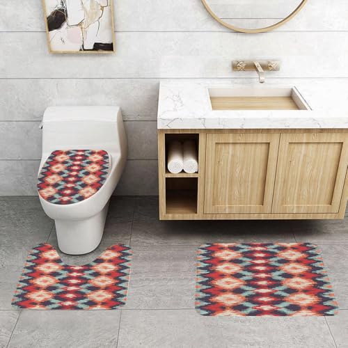 QRFASFZO 3 Stück Badematten und WC Vorleger Microfaser Weiches Badteppich badvorleger rutschfest Waschbar Badezimmerteppich Set,Ikat-Set, Orientalische Batik-Tie-Dye-Spinnen-Kunstgrafik I QRFASFZO 3 Stück Badematten und WC Vorleger Microfaser Weiches Badteppich badvorleger rutschfest Waschbar Badezimmerteppich Set,Ikat-Set, Orientalische Batik-Tie-Dye-Spinnen-Kunstgrafik I von QRFASFZO