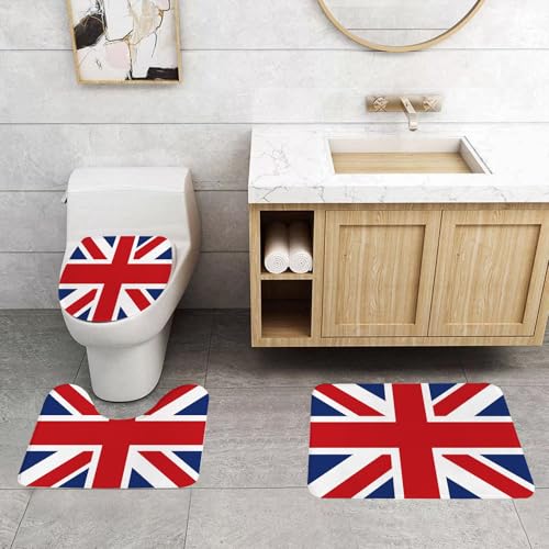 QRFASFZO 3 Stück Badematten und WC Vorleger Microfaser Weiches Badteppich badvorleger rutschfest Waschbar Badezimmerteppich Set,Ikonische britische Flagge, symbolisiert kräftiges Rot, Weiß und Blau QRFASFZO 3 Stück Badematten und WC Vorleger Microfaser Weiches Badteppich badvorleger rutschfest Waschbar Badezimmerteppich Set,Ikonische britische Flagge, symbolisiert kräftiges Rot, Weiß und Blau von QRFASFZO