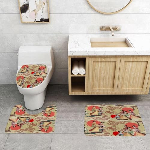 QRFASFZO 3 Stück Badematten und WC Vorleger Microfaser Weiches Badteppich badvorleger rutschfest Waschbar Badezimmerteppich Set,Japanische ästhetische Kimono-Figuren und mythologische Symbole, tradi QRFASFZO 3 Stück Badematten und WC Vorleger Microfaser Weiches Badteppich badvorleger rutschfest Waschbar Badezimmerteppich Set,Japanische ästhetische Kimono-Figuren und mythologische Symbole, tradi von QRFASFZO