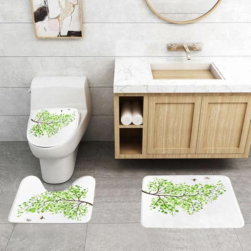 QRFASFZO 3 Stück Badematten und WC Vorleger Microfaser Weiches Badteppich badvorleger rutschfest Waschbar Badezimmerteppich Set,Kolibri, Zweig mit Kolibris in saisonalen leuchtenden Farben Frühling QRFASFZO 3 Stück Badematten und WC Vorleger Microfaser Weiches Badteppich badvorleger rutschfest Waschbar Badezimmerteppich Set,Kolibri, Zweig mit Kolibris in saisonalen leuchtenden Farben Frühling von QRFASFZO