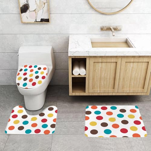 QRFASFZO 3 Stück Badematten und WC Vorleger Microfaser Weiches Badteppich badvorleger rutschfest Waschbar Badezimmerteppich Set,Kunst, eine Reihe von bunten kreisförmigen Mustern in verschiedenen Gr QRFASFZO 3 Stück Badematten und WC Vorleger Microfaser Weiches Badteppich badvorleger rutschfest Waschbar Badezimmerteppich Set,Kunst, eine Reihe von bunten kreisförmigen Mustern in verschiedenen Gr von QRFASFZO