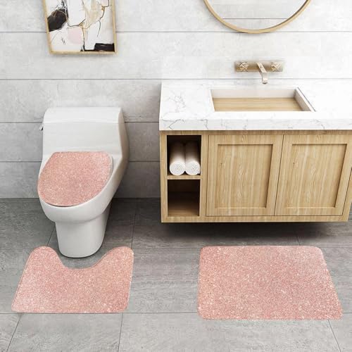 QRFASFZO 3 Stück Badematten und WC Vorleger Microfaser Weiches Badteppich badvorleger rutschfest Waschbar Badezimmerteppich Set,Kunst, exquisites rosa Funkeln, goldene Töne, Strahlen Luxus aus QRFASFZO 3 Stück Badematten und WC Vorleger Microfaser Weiches Badteppich badvorleger rutschfest Waschbar Badezimmerteppich Set,Kunst, exquisites rosa Funkeln, goldene Töne, Strahlen Luxus aus von QRFASFZO