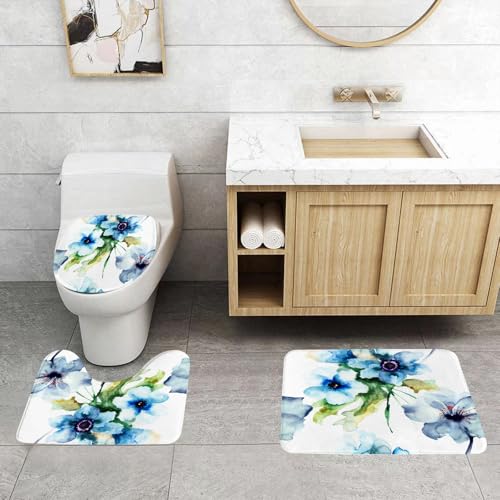 QRFASFZO 3 Stück Badematten und WC Vorleger Microfaser Weiches Badteppich badvorleger rutschfest Waschbar Badezimmerteppich Set,Kunst Sommer Blume Essenz Wachstum Duft Blütenblätter Aquarell Blumens QRFASFZO 3 Stück Badematten und WC Vorleger Microfaser Weiches Badteppich badvorleger rutschfest Waschbar Badezimmerteppich Set,Kunst Sommer Blume Essenz Wachstum Duft Blütenblätter Aquarell Blumens von QRFASFZO
