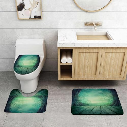 QRFASFZO 3 Stück Badematten und WC Vorleger Microfaser Weiches Badteppich badvorleger rutschfest Waschbar Badezimmerteppich Set,Leerer dunkler Hintergrund. Halloween-Musterhintergrund. Mondlicht dur QRFASFZO 3 Stück Badematten und WC Vorleger Microfaser Weiches Badteppich badvorleger rutschfest Waschbar Badezimmerteppich Set,Leerer dunkler Hintergrund. Halloween-Musterhintergrund. Mondlicht dur von QRFASFZO