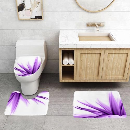 QRFASFZO 3 Stück Badematten und WC Vorleger Microfaser Weiches Badteppich badvorleger rutschfest Waschbar Badezimmerteppich Set,Lila Blütenblattkunst, lila Blütenblätter erzeugen verträumte und schö QRFASFZO 3 Stück Badematten und WC Vorleger Microfaser Weiches Badteppich badvorleger rutschfest Waschbar Badezimmerteppich Set,Lila Blütenblattkunst, lila Blütenblätter erzeugen verträumte und schö von QRFASFZO