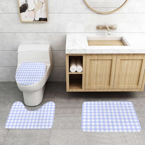 QRFASFZO 3 Stück Badematten und WC Vorleger Microfaser Weiches Badteppich badvorleger rutschfest Waschbar Badezimmerteppich Set,Lila Karierte Stoff quadratisch kariert Nahtlose Muster Textur Hinterg QRFASFZO 3 Stück Badematten und WC Vorleger Microfaser Weiches Badteppich badvorleger rutschfest Waschbar Badezimmerteppich Set,Lila Karierte Stoff quadratisch kariert Nahtlose Muster Textur Hinterg von QRFASFZO