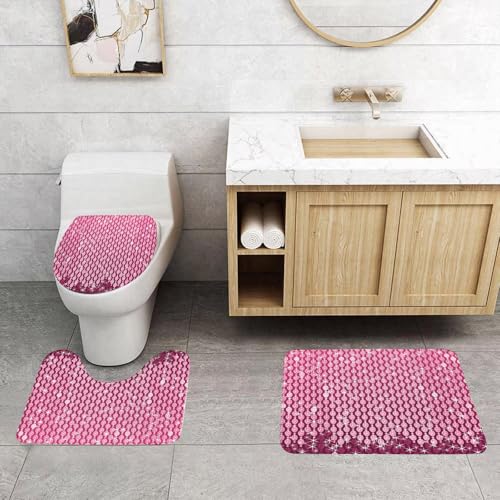 QRFASFZO 3 Stück Badematten und WC Vorleger Microfaser Weiches Badteppich badvorleger rutschfest Waschbar Badezimmerteppich Set,Magenta, abstraktes ovales Diamanten-Hängebild-Druckdesign QRFASFZO 3 Stück Badematten und WC Vorleger Microfaser Weiches Badteppich badvorleger rutschfest Waschbar Badezimmerteppich Set,Magenta, abstraktes ovales Diamanten-Hängebild-Druckdesign von QRFASFZO