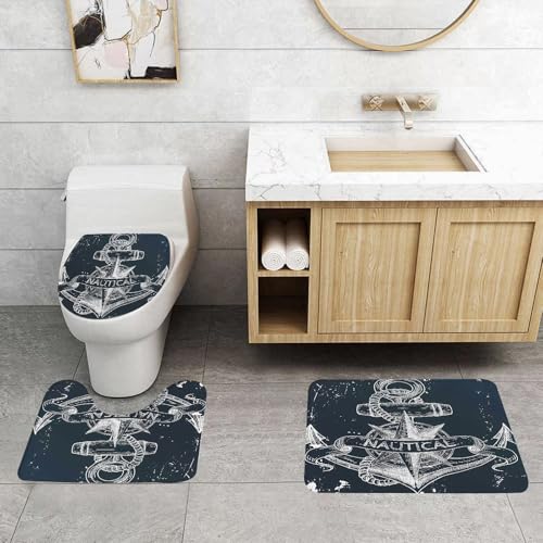 QRFASFZO 3 Stück Badematten und WC Vorleger Microfaser Weiches Badteppich badvorleger rutschfest Waschbar Badezimmerteppich Set,Maritimes Bettbezug-Set mit Kissenbezügen „Knot“ QRFASFZO 3 Stück Badematten und WC Vorleger Microfaser Weiches Badteppich badvorleger rutschfest Waschbar Badezimmerteppich Set,Maritimes Bettbezug-Set mit Kissenbezügen „Knot“ von QRFASFZO
