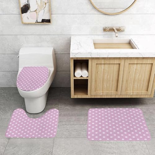 QRFASFZO 3 Stück Badematten und WC Vorleger Microfaser Weiches Badteppich badvorleger rutschfest Waschbar Badezimmerteppich Set,Mauve Decor, Abstraktes Gänseblümchen-Kamillenmuster, Klassische Liebe QRFASFZO 3 Stück Badematten und WC Vorleger Microfaser Weiches Badteppich badvorleger rutschfest Waschbar Badezimmerteppich Set,Mauve Decor, Abstraktes Gänseblümchen-Kamillenmuster, Klassische Liebe von QRFASFZO