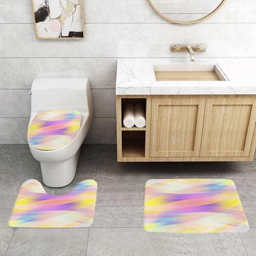 QRFASFZO 3 Stück Badematten und WC Vorleger Microfaser Weiches Badteppich badvorleger rutschfest Waschbar Badezimmerteppich Set,Moderner Farbverlauf mit Schatteneffekt Künstlerisches Bild QRFASFZO 3 Stück Badematten und WC Vorleger Microfaser Weiches Badteppich badvorleger rutschfest Waschbar Badezimmerteppich Set,Moderner Farbverlauf mit Schatteneffekt Künstlerisches Bild von QRFASFZO