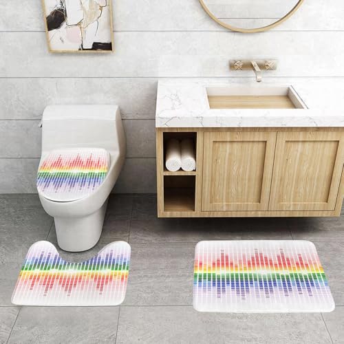 QRFASFZO 3 Stück Badematten und WC Vorleger Microfaser Weiches Badteppich badvorleger rutschfest Waschbar Badezimmerteppich Set,Musik, Rainbow Shining Digital Equalizer Verstärker Club Aufnahmegerät QRFASFZO 3 Stück Badematten und WC Vorleger Microfaser Weiches Badteppich badvorleger rutschfest Waschbar Badezimmerteppich Set,Musik, Rainbow Shining Digital Equalizer Verstärker Club Aufnahmegerät von QRFASFZO