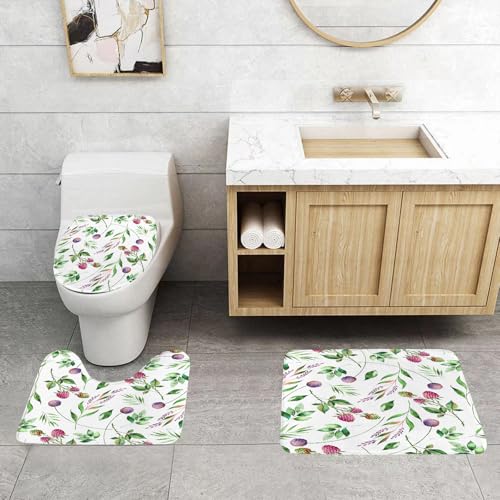QRFASFZO 3 Stück Badematten und WC Vorleger Microfaser Weiches Badteppich badvorleger rutschfest Waschbar Badezimmerteppich Set,Muster Beeren mit Aquarell -Malin, Brombeere, Trauben, QRFASFZO 3 Stück Badematten und WC Vorleger Microfaser Weiches Badteppich badvorleger rutschfest Waschbar Badezimmerteppich Set,Muster Beeren mit Aquarell -Malin, Brombeere, Trauben, von QRFASFZO