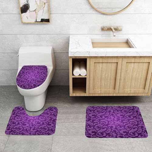 QRFASFZO 3 Stück Badematten und WC Vorleger Microfaser Weiches Badteppich badvorleger rutschfest Waschbar Badezimmerteppich Set,Nahtloses, kreatives, handgezeichnetes Muster stilisierter Blumen in v QRFASFZO 3 Stück Badematten und WC Vorleger Microfaser Weiches Badteppich badvorleger rutschfest Waschbar Badezimmerteppich Set,Nahtloses, kreatives, handgezeichnetes Muster stilisierter Blumen in v von QRFASFZO