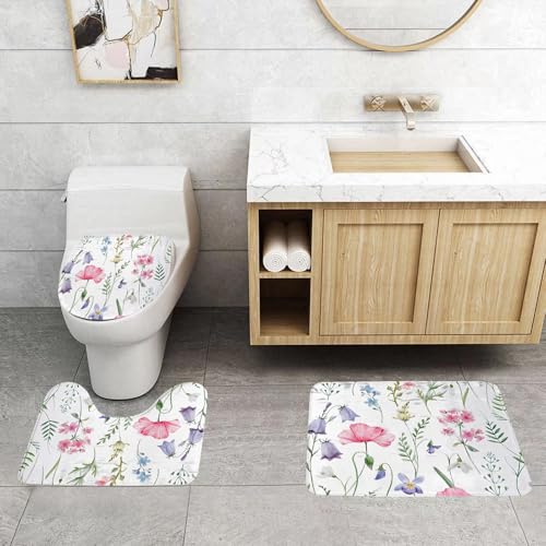 QRFASFZO 3 Stück Badematten und WC Vorleger Microfaser Weiches Badteppich badvorleger rutschfest Waschbar Badezimmerteppich Set,Nahtloses Muster mit Frühlingsblumen. Vektorillustration. QRFASFZO 3 Stück Badematten und WC Vorleger Microfaser Weiches Badteppich badvorleger rutschfest Waschbar Badezimmerteppich Set,Nahtloses Muster mit Frühlingsblumen. Vektorillustration. von QRFASFZO