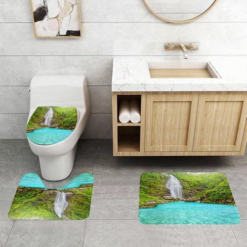 QRFASFZO 3 Stück Badematten und WC Vorleger Microfaser Weiches Badteppich badvorleger rutschfest Waschbar Badezimmerteppich Set,Natürliche Wasserfalllandschaft, fallendes Wasser aus Pflanzen t QRFASFZO 3 Stück Badematten und WC Vorleger Microfaser Weiches Badteppich badvorleger rutschfest Waschbar Badezimmerteppich Set,Natürliche Wasserfalllandschaft, fallendes Wasser aus Pflanzen t von QRFASFZO