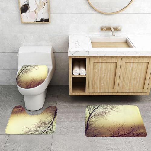 QRFASFZO 3 Stück Badematten und WC Vorleger Microfaser Weiches Badteppich badvorleger rutschfest Waschbar Badezimmerteppich Set,Natur, Herbstzweige Hintergrund ohne Blätter Vint QRFASFZO 3 Stück Badematten und WC Vorleger Microfaser Weiches Badteppich badvorleger rutschfest Waschbar Badezimmerteppich Set,Natur, Herbstzweige Hintergrund ohne Blätter Vint von QRFASFZO
