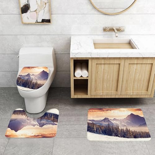 QRFASFZO 3 Stück Badematten und WC Vorleger Microfaser Weiches Badteppich badvorleger rutschfest Waschbar Badezimmerteppich Set,Natur, abendliche Winterlandschaft mit dramatischem, surrealem Wolkenh QRFASFZO 3 Stück Badematten und WC Vorleger Microfaser Weiches Badteppich badvorleger rutschfest Waschbar Badezimmerteppich Set,Natur, abendliche Winterlandschaft mit dramatischem, surrealem Wolkenh von QRFASFZO