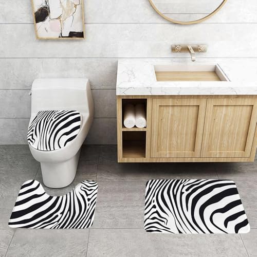 QRFASFZO 3 Stück Badematten und WC Vorleger Microfaser Weiches Badteppich badvorleger rutschfest Waschbar Badezimmerteppich Set,Natur Tier Zebra Haut Muster Wüste Leben Der Salon QRFASFZO 3 Stück Badematten und WC Vorleger Microfaser Weiches Badteppich badvorleger rutschfest Waschbar Badezimmerteppich Set,Natur Tier Zebra Haut Muster Wüste Leben Der Salon von QRFASFZO