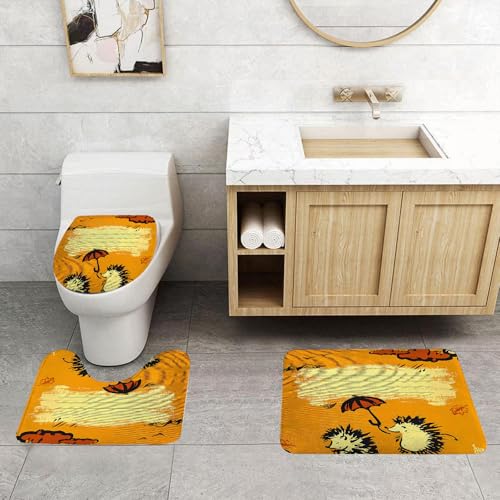 QRFASFZO 3 Stück Badematten und WC Vorleger Microfaser Weiches Badteppich badvorleger rutschfest Waschbar Badezimmerteppich Set,Notizbuch-Cover-Design mit Zwei Igeln im Herbst-Vektor QRFASFZO 3 Stück Badematten und WC Vorleger Microfaser Weiches Badteppich badvorleger rutschfest Waschbar Badezimmerteppich Set,Notizbuch-Cover-Design mit Zwei Igeln im Herbst-Vektor von QRFASFZO