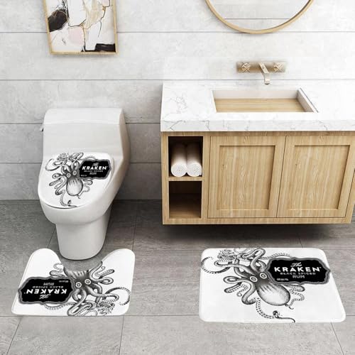 QRFASFZO 3 Stück Badematten und WC Vorleger Microfaser Weiches Badteppich badvorleger rutschfest Waschbar Badezimmerteppich Set,Octopus Logo Altes Retro Vintage Design Ozean Tier Vektor Tentakel Ill QRFASFZO 3 Stück Badematten und WC Vorleger Microfaser Weiches Badteppich badvorleger rutschfest Waschbar Badezimmerteppich Set,Octopus Logo Altes Retro Vintage Design Ozean Tier Vektor Tentakel Ill von QRFASFZO