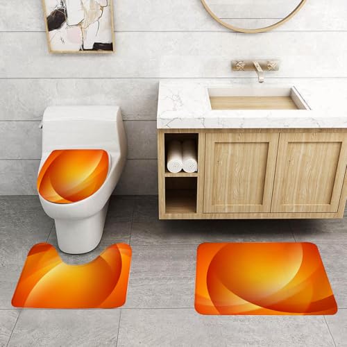 QRFASFZO 3 Stück Badematten und WC Vorleger Microfaser Weiches Badteppich badvorleger rutschfest Waschbar Badezimmerteppich Set,Orange, farbig. Glatte, gedrehte Linien. Abstraktion der Sonne. Energi QRFASFZO 3 Stück Badematten und WC Vorleger Microfaser Weiches Badteppich badvorleger rutschfest Waschbar Badezimmerteppich Set,Orange, farbig. Glatte, gedrehte Linien. Abstraktion der Sonne. Energi von QRFASFZO
