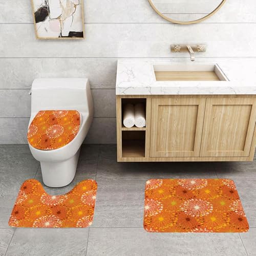 QRFASFZO 3 Stück Badematten und WC Vorleger Microfaser Weiches Badteppich badvorleger rutschfest Waschbar Badezimmerteppich Set,Orange Grunge Radialmuster. Dekorative Blumenmuster Stock Vector - QRFASFZO 3 Stück Badematten und WC Vorleger Microfaser Weiches Badteppich badvorleger rutschfest Waschbar Badezimmerteppich Set,Orange Grunge Radialmuster. Dekorative Blumenmuster Stock Vector - von QRFASFZO