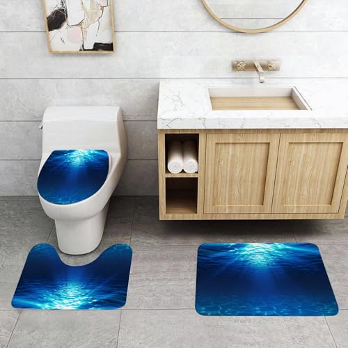 QRFASFZO 3 Stück Badematten und WC Vorleger Microfaser Weiches Badteppich badvorleger rutschfest Waschbar Badezimmerteppich Set,Ozean-Set, Unterwasseransicht mit sandigem Meeresboden Wasserszenen Le QRFASFZO 3 Stück Badematten und WC Vorleger Microfaser Weiches Badteppich badvorleger rutschfest Waschbar Badezimmerteppich Set,Ozean-Set, Unterwasseransicht mit sandigem Meeresboden Wasserszenen Le von QRFASFZO