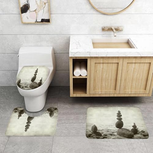 QRFASFZO 3 Stück Badematten und WC Vorleger Microfaser Weiches Badteppich badvorleger rutschfest Waschbar Badezimmerteppich Set,Ozean-Set, ruhige Zen-Wasserküste im Grunge-Stil QRFASFZO 3 Stück Badematten und WC Vorleger Microfaser Weiches Badteppich badvorleger rutschfest Waschbar Badezimmerteppich Set,Ozean-Set, ruhige Zen-Wasserküste im Grunge-Stil von QRFASFZO