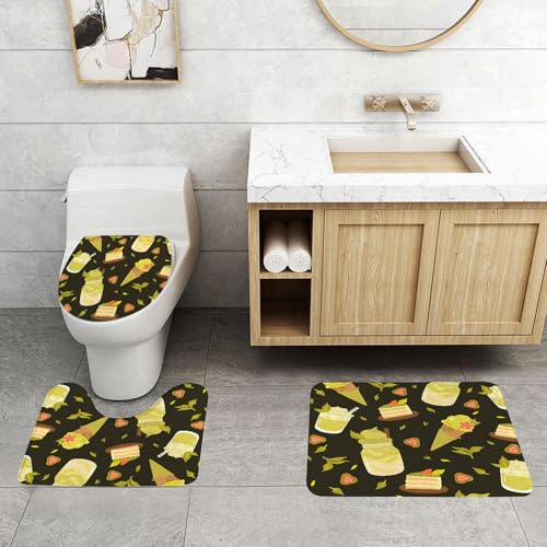 QRFASFZO 3 Stück Badematten und WC Vorleger Microfaser Weiches Badteppich badvorleger rutschfest Waschbar Badezimmerteppich Set,Pandan-EIS Nahtlose Muster auf weißem Hintergrund QRFASFZO 3 Stück Badematten und WC Vorleger Microfaser Weiches Badteppich badvorleger rutschfest Waschbar Badezimmerteppich Set,Pandan-EIS Nahtlose Muster auf weißem Hintergrund von QRFASFZO