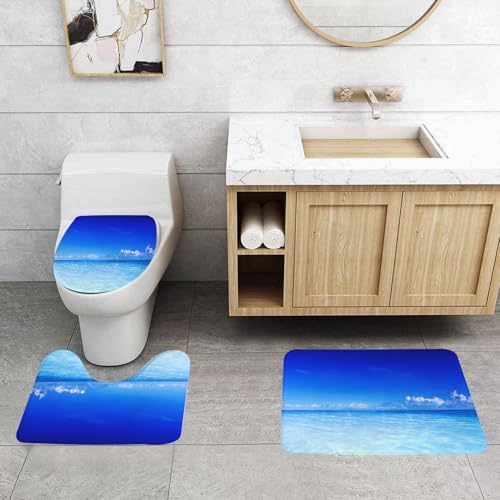 QRFASFZO 3 Stück Badematten und WC Vorleger Microfaser Weiches Badteppich badvorleger rutschfest Waschbar Badezimmerteppich Set,Paradies Meer Ozean Himmel blau tropischen Sommer Urlaub Konzept QRFASFZO 3 Stück Badematten und WC Vorleger Microfaser Weiches Badteppich badvorleger rutschfest Waschbar Badezimmerteppich Set,Paradies Meer Ozean Himmel blau tropischen Sommer Urlaub Konzept von QRFASFZO