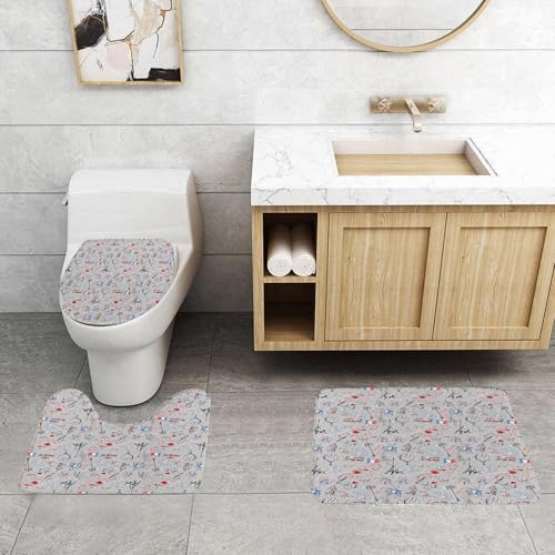 QRFASFZO 3 Stück Badematten und WC Vorleger Microfaser Weiches Badteppich badvorleger rutschfest Waschbar Badezimmerteppich Set,Paris, Frankreich Themenbild mit französischer Flagge Hunde Eiffelturm QRFASFZO 3 Stück Badematten und WC Vorleger Microfaser Weiches Badteppich badvorleger rutschfest Waschbar Badezimmerteppich Set,Paris, Frankreich Themenbild mit französischer Flagge Hunde Eiffelturm von QRFASFZO